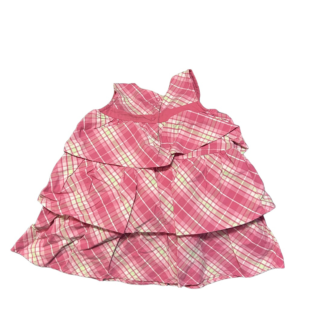 Gymboree Baby Pink Plaid Ruffle Dress 18-24M Flower Accent - Picture 3 of 7